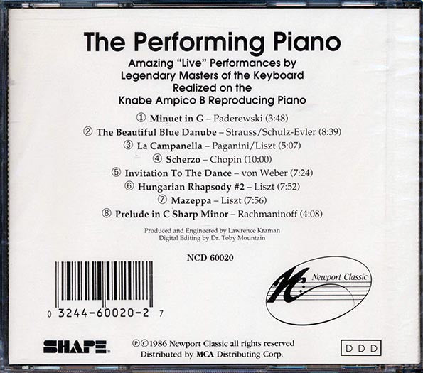 Ignace Jan Paderewski, Josef Lhevinne, Sergei Rachmaninoff, Etc. - The Performing Piano: Amazing Live Performaces By Legendary Masters