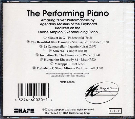 Ignace Jan Paderewski, Josef Lhevinne, Sergei Rachmaninoff, Etc. - The Performing Piano: Amazing Live Performaces By Legendary Masters