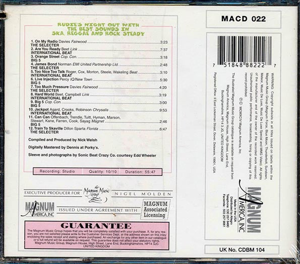 International Beat, The Selecter, Big 5 - Rudie's Night Out With The Best Sounds In Ska, Reggae And Rock Steady (marked/ltd stock) CD
