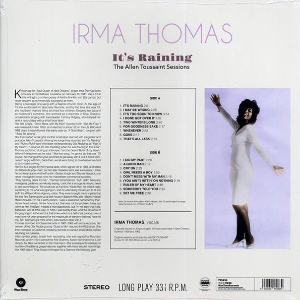 Irma Thomas - It's Raining: The Allen Toussaint Sessions (ltd. ed.) (180g)
