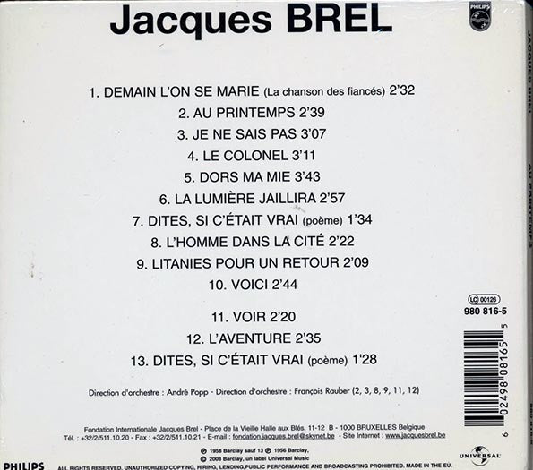 Jacques Brel - Au Printemps