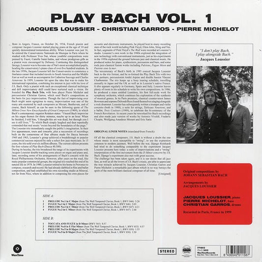 Jacques Loussier - Play Bach No. 1 (ltd. ed.) (180g) (remastered)