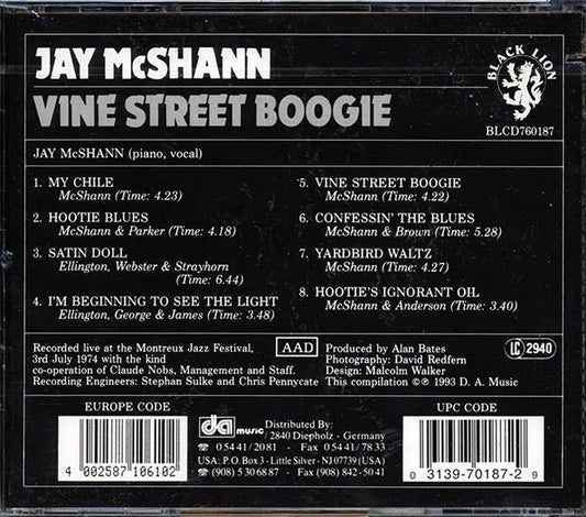Jay McShann - Vine Street Boogie (marked/ltd stock)