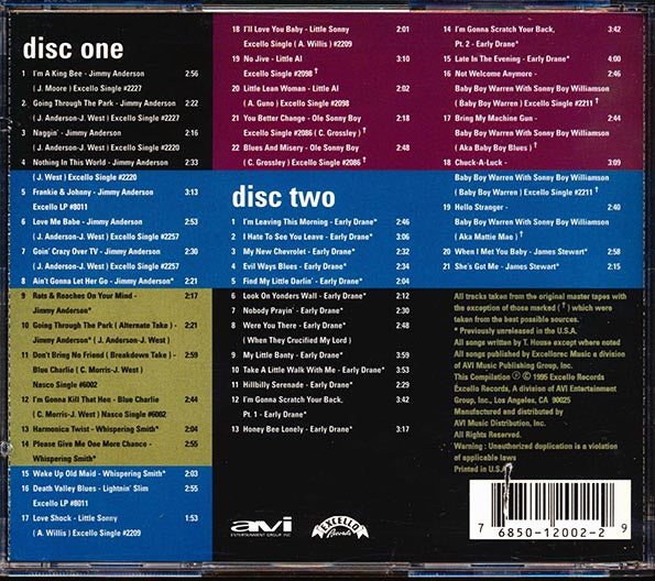 Jimmy Anderson, Lightnin' Slim, Early Drane, Sonny Boy Williamson, Etc. - Blues Hangover: Excello Blues Rarities (43 tracks) (2xCD) (marked/ltd stock)