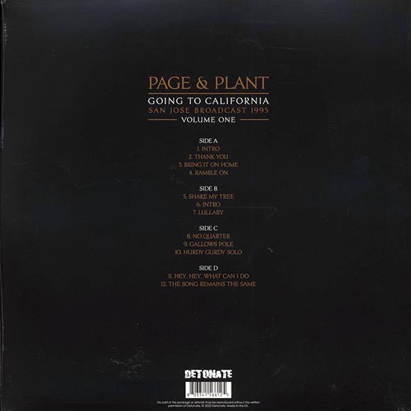 Jimmy Page, Robert Plant - Page & Plant Going To California Volume 1: San Jose Broadcast 1995 (ltd. ed.) (2xLP) (red vinyl)