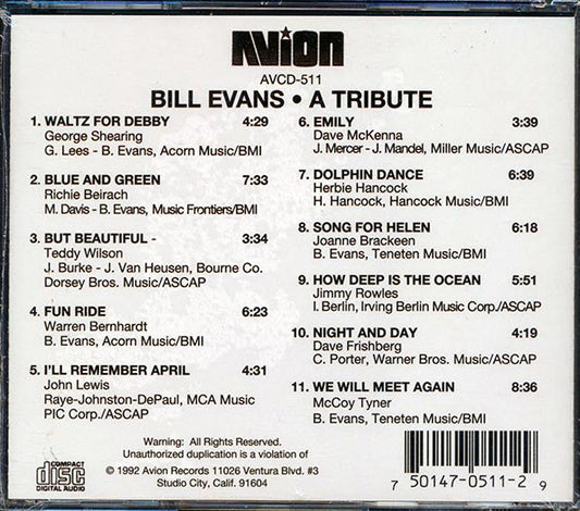 Jimmy Rowles, McCoy Tyner, Herbie Hancock, Etc. - Bill Evans: A Tribute