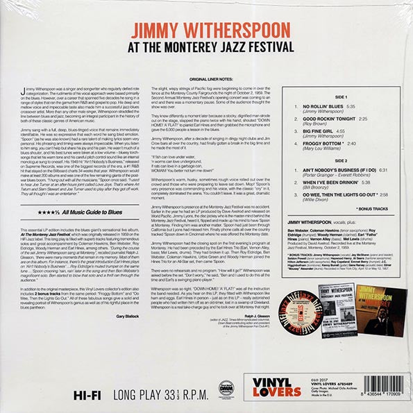 Jimmy Witherspoon - Live At The Monterey Jazz Festival (+2 bonus tracks) (ltd. ed.) (180g)