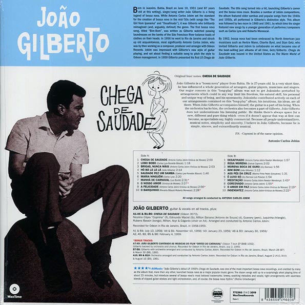 Joao Gilberto - Chega De Saudade (+8 bonus tracks) (ltd. ed.) (180g)