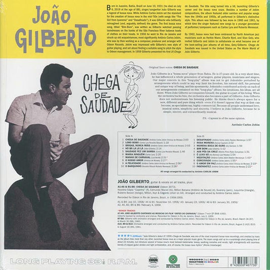 Joao Gilberto - Chega De Saudade (+8 bonus tracks) (ltd. ed.) (180g) (green vinyl)