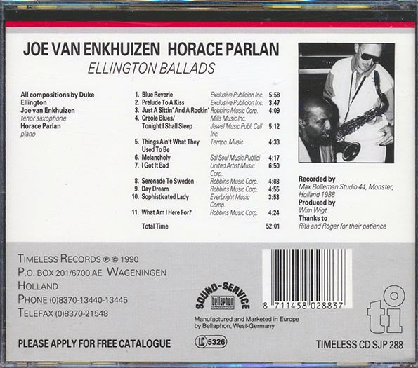 Joe Van Enkhuizen, Horace Parlan - Ellington Ballads