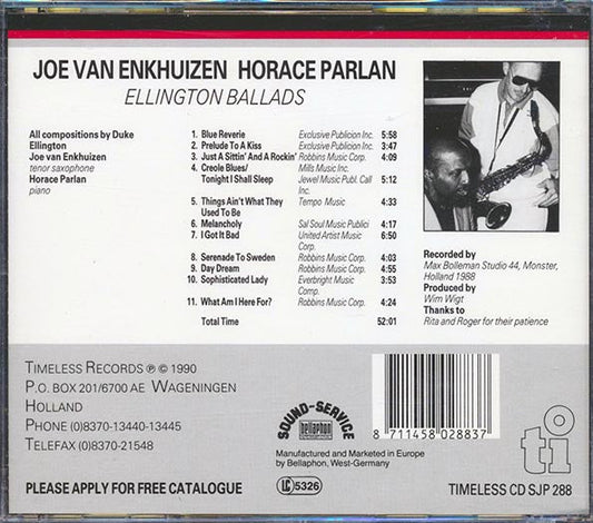 Joe Van Enkhuizen, Horace Parlan - Ellington Ballads