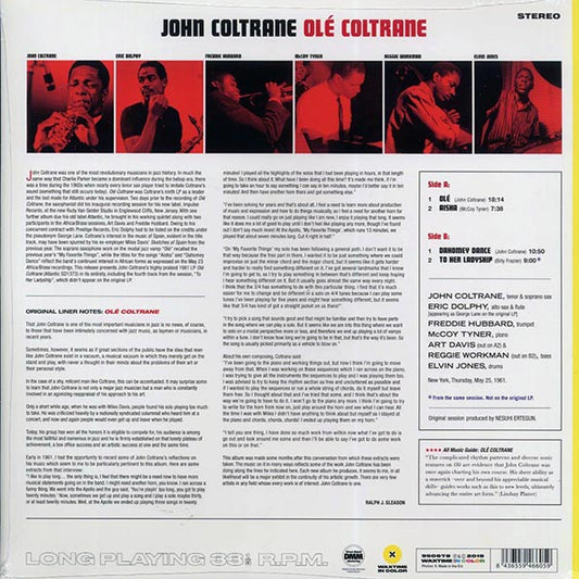 John Coltrane - Ole: The Complete Session (+bonus track) (ltd. ed.) (180g) (yellow vinyl)