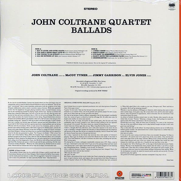 John Coltrane Quartet - Ballads (+bonus track) (ltd. ed.) (180g) (orange vinyl)