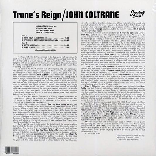 John Coltrane - Trane's Reign (clear vinyl)