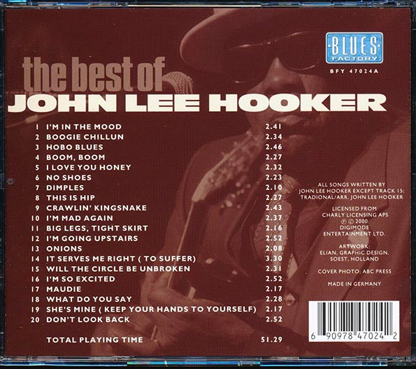 John Lee Hooker - The Best Of John Lee Hooker (20 tracks)