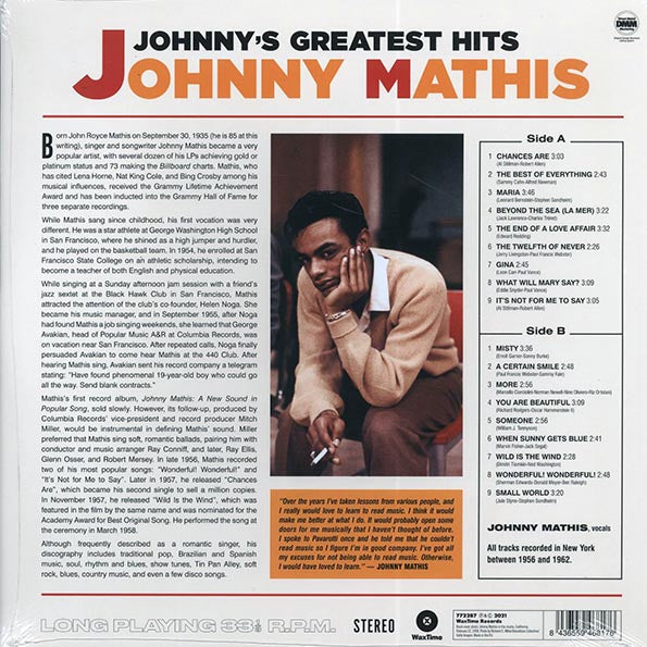 Johnny Mathis - Johnny's Greatest Hits (ltd. ed.) (180g)