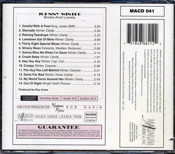 Johnny Winter - Broke & Lonely (marked/ltd stock)
