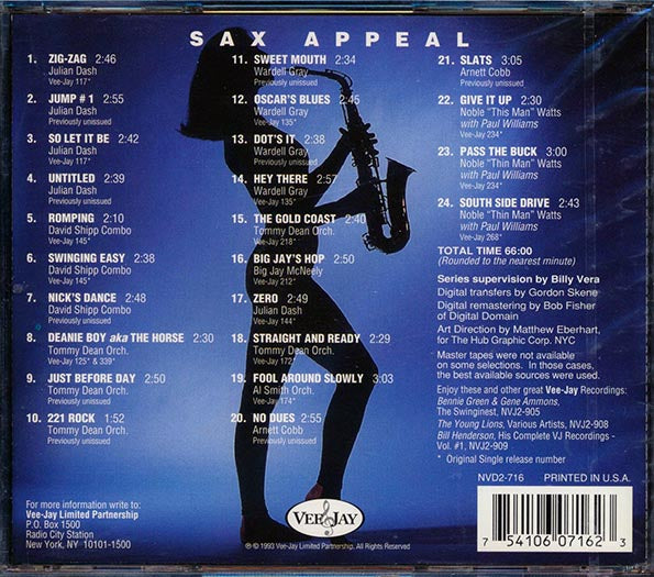 Julia Dash, David Shipp Combo, Tommy Dean Orchestra, Etc. - Sax Appeal