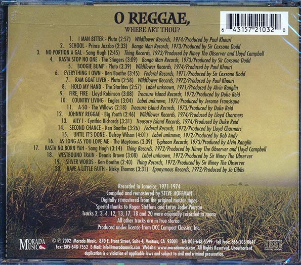 Ken Boothe, Maytones, Lloyd Robinson, Delroy Wilson, Etc. - O Reggae, Where Art Thou? (20 tracks)