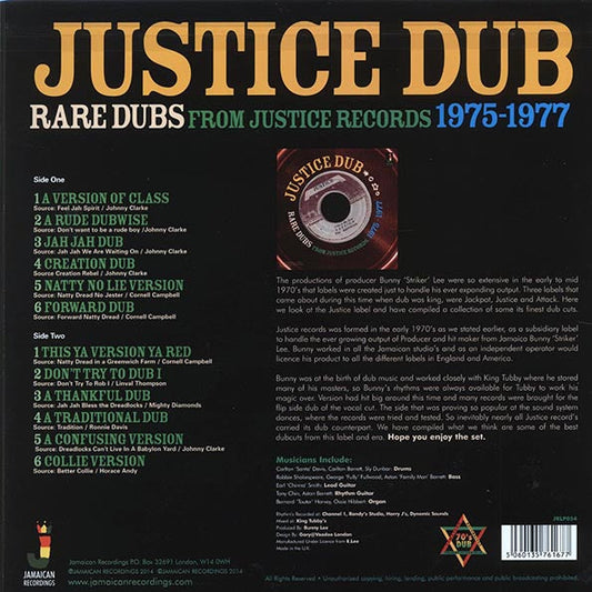 King Tubby - Justice Dub: Rare Dubs From Justice Records 1975-1977 (180g)