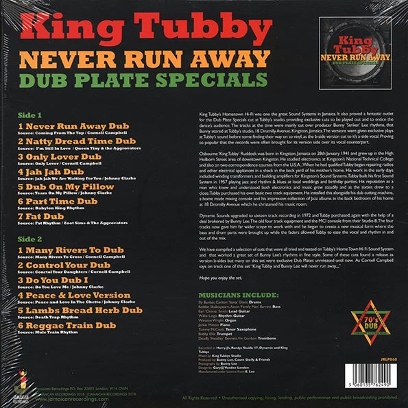 King Tubby - Never Run Away: Dub Plate Specials (180g)