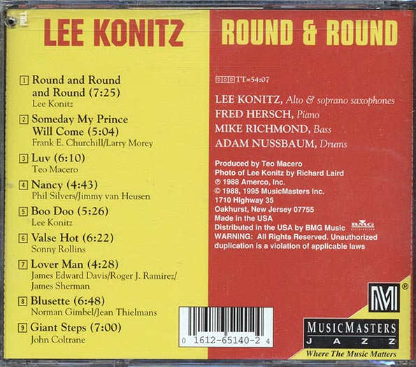 Lee Konitz - Round & Round (marked/ltd stock)
