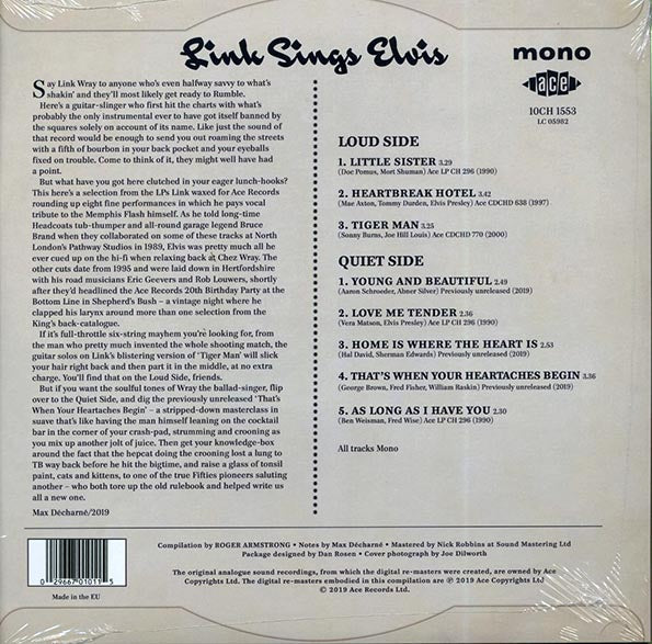 Link Wray - Link Sings Elvis (10")