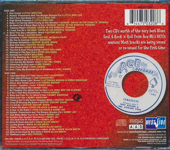 Little Shelton, Earl Gaines, Bobby Marchan, Lattimore Brown, Etc. - Curiosities: The Ace 70s Singles And Sessions (49 tracks) (2xCD)