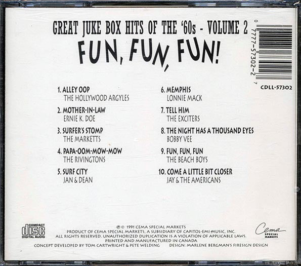 Lonnie Mack, Bobby Vee, The Hollywood Argyles, Jay & The Americans, Etc. - Fun Fun Fun: Great Juke Box Hits Of The '60s Volume 2