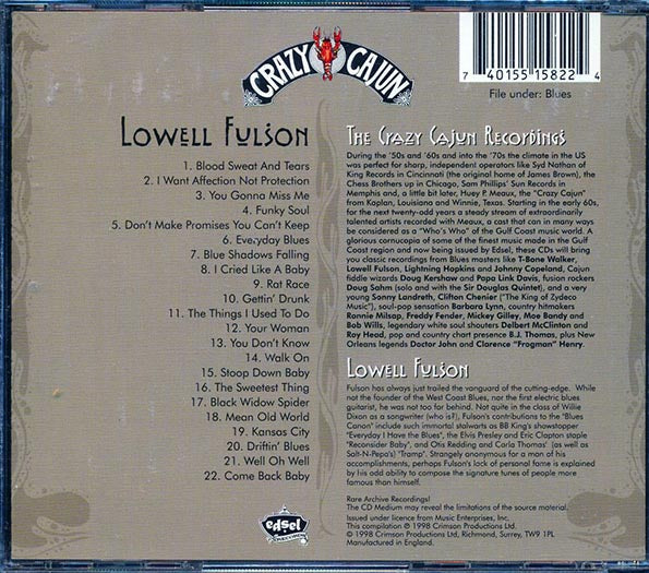 Lowell Fulson - Crazy Cajun Recordings (22 tracks)