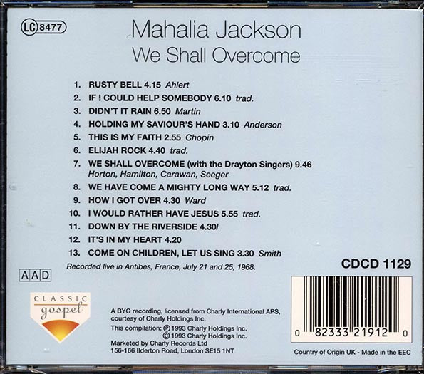 Mahalia Jackson - We Shall Overcome CD