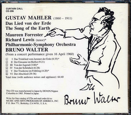 Mahler, Bruno Walter, Richard Lewis, Maureen Forrester - Das Lied Von Der Erde (Japan)