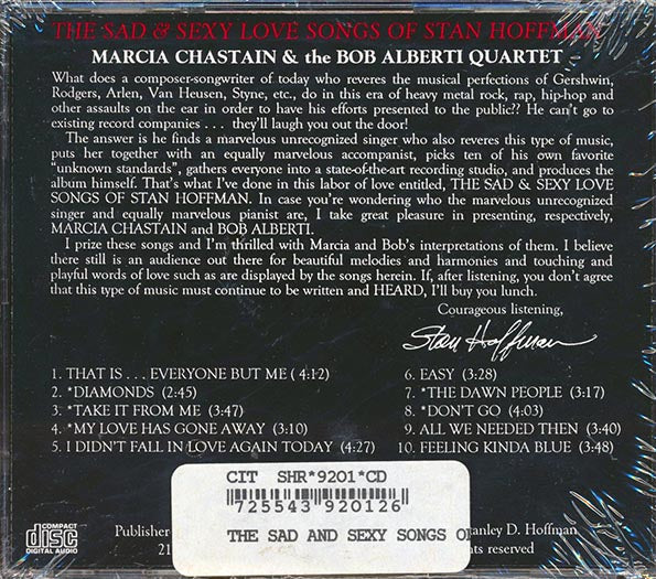 Marcia Chastain & Bob Alberti Quartet - The Sad & Sexy Love Songs Of Stan Hoffman