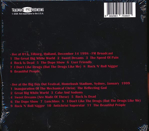 Marilyn Manson - Personal Jesus: Live At 013, Tilburg, Holland 1998 + Live At Big Day Out Festival, Sydney 1999 (2xCD) (deluxe 3-fold digipak) CD