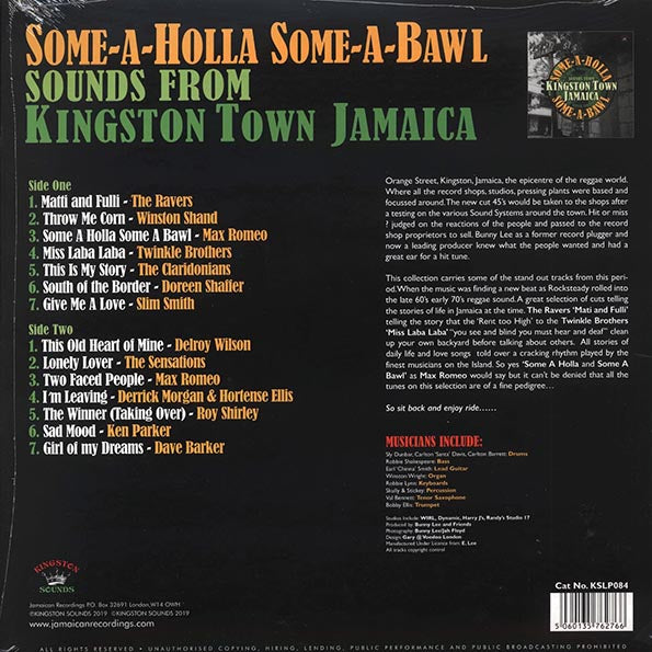 Max Romeo, Slim Smith, Roy Shirley, Etc. - Some-A-Holla Some-A-Bawl: Sounds From Kingston Town Jamaica (180g)
