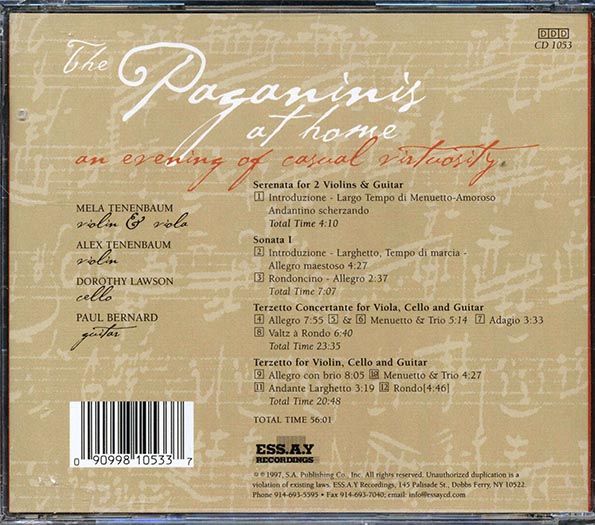 Mela Tenenbaum, Alex Tenenbaum, Dorothy Lawson, Paul Bernard, Paganini - The Paganinis At Home