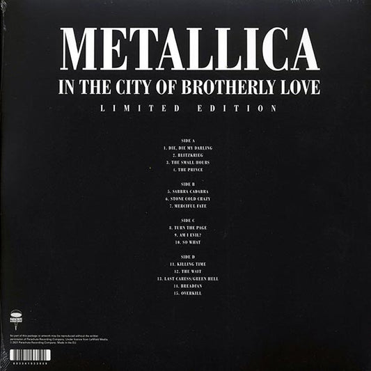 Metallica - In The City Of Brotherly Love: The Electric Factory, Philadelphia, November 23rd, 1998 (ltd. ed.) (2xLP) (red vinyl)