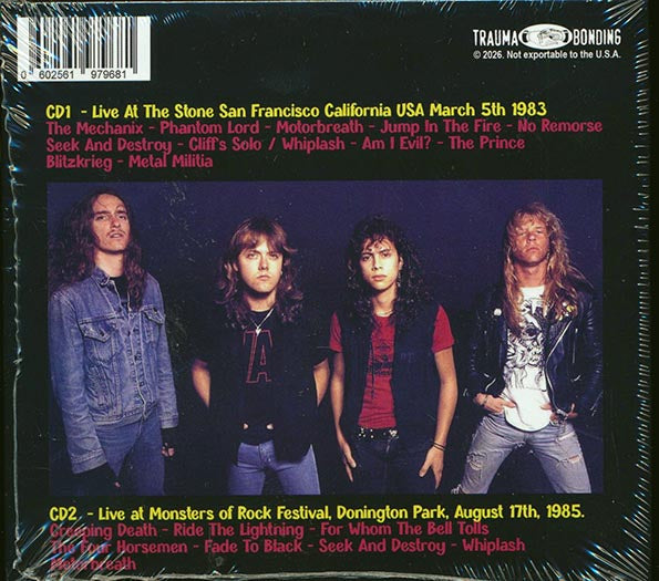 Metallica - No Remorse No Repent: Live At The Stone, San Francisco 1983 + Live At Monsters Of Rock, Donnington Park 1985 (2xCD) (deluxe 3-fold digipak) CD