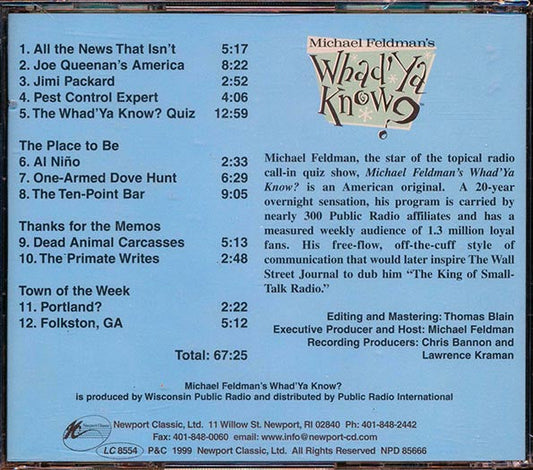 Michael Feldman - Why Not: The Best Of Michael Feldman, Whad' Ya Know?