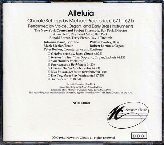 Michael Praetorius, The New York Cornet & Sacbut Ensemble, Julianne Baird, Wilbur Pauley, Mark Bleeke, Robert Barrows, Peter Becker - Alleluia