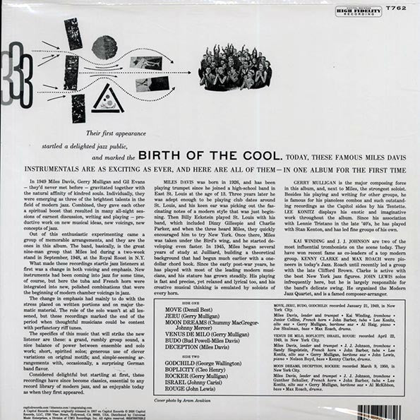 Miles Davis - Birth Of The Cool (mono) (180g) (audiophile) (RTI press)
