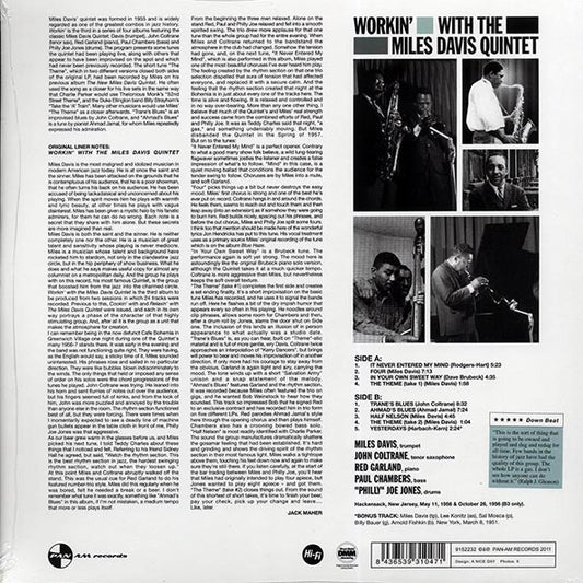 Miles Davis Quintet - Workin' With Miles Davis Quintet (+bonus track) (ltd. ed.) (180g) (remastered)