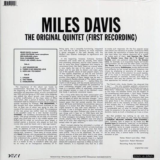 Miles Davis - The Original Quintet: First Recording