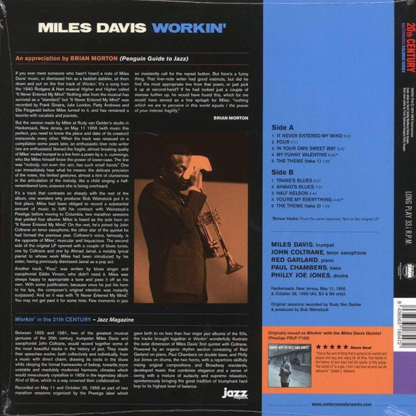 Miles Davis - Workin' (+2 bonus tracks) (ltd. ed.) (180g)