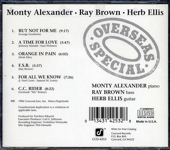 Monty Alexander, Ray Brown, Herb Ellis - Overseas Special