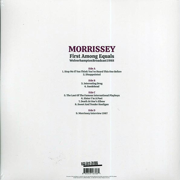 Morrissey - First Among Equals: Wolverhampton Broadcast 1988 (2xLP)