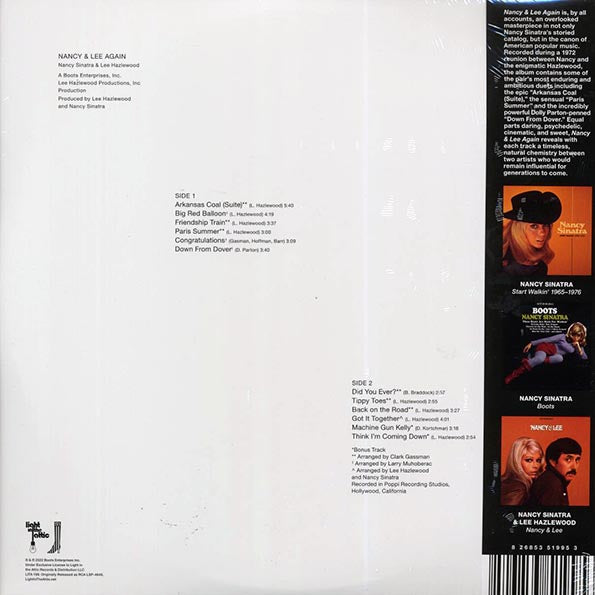 Nancy Sinatra, Lee Hazlewood - Nancy & Lee Again (+2 bonus tracks) (ltd. 500 copies made) (clear/white/black hi-melt vinyl) (RTI press)