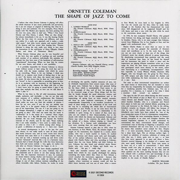 Ornette Coleman - The Shape Of Jazz To Come (180g)