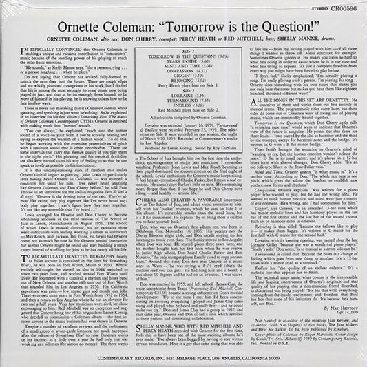Ornette Coleman - Tomorrow Is The Question (180g)