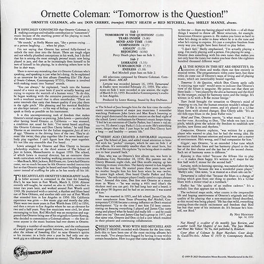 Ornette Coleman - Tomorrow Is The Question (ltd. 500 copies made) (clear vinyl)